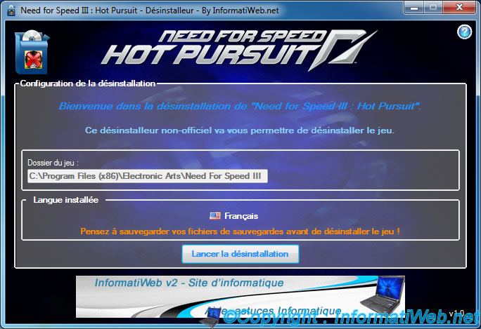 NFS III : Hot Pursuit - Installer - Désinstalleur